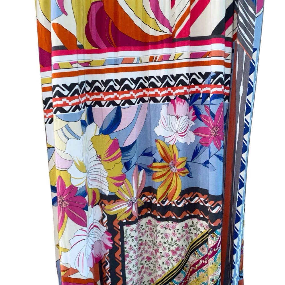 Johnny Was Rachel May Easy Fit Tank Dress XL Mixed Print Patchwork Midi Length - Picture 6 of 16